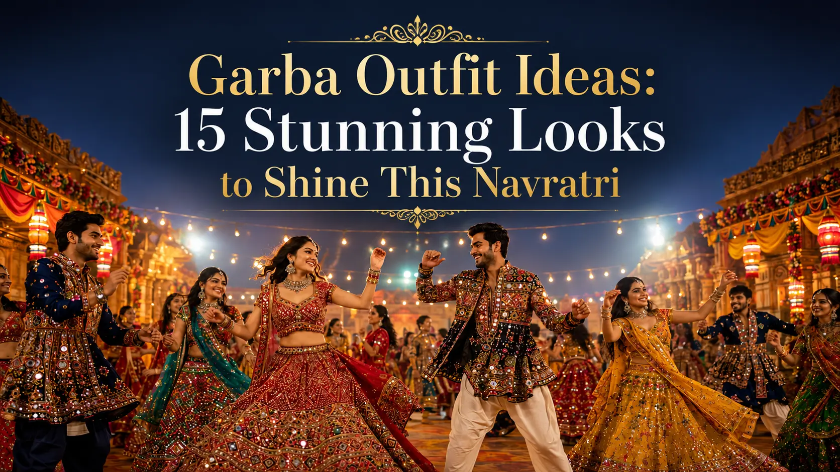 Garba Outfit Ideas featuring stylish traditional and Indo-western festive fashion for Navratri 2026.